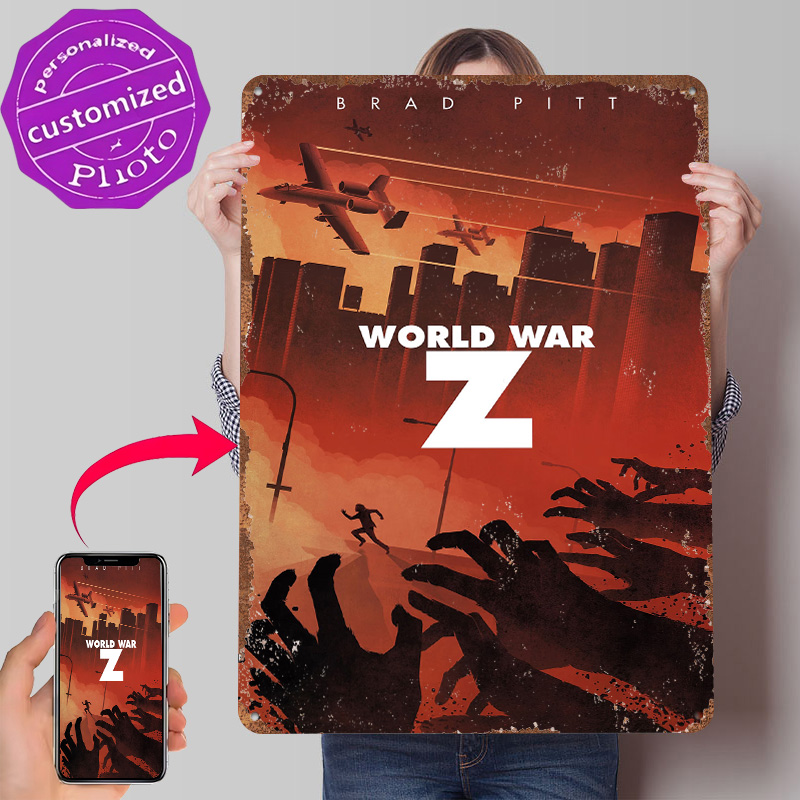 World Of Retro Gaming - Металлический постер World War Z, индивидуальный