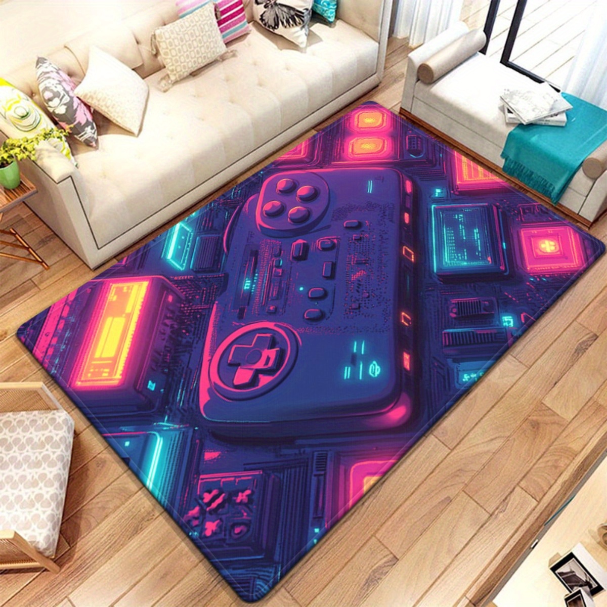Retro Gaming Space - Неоновый коврик для геймеров – дизайн