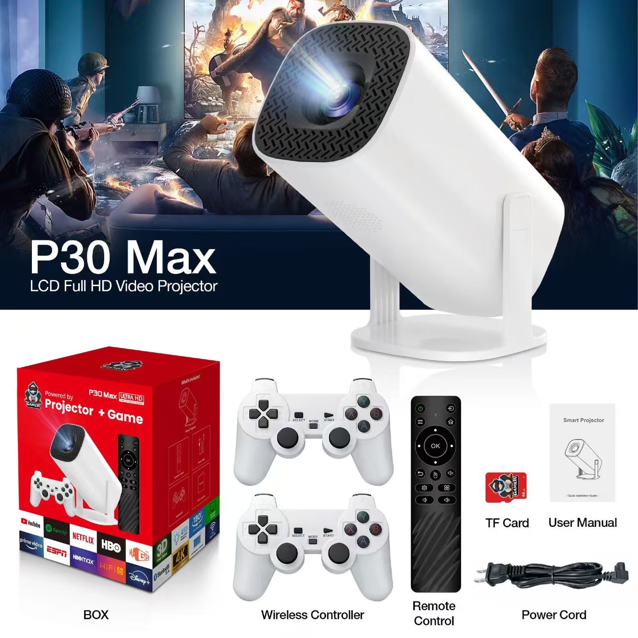 Retro Gaming And Projector - 3D-игровой проектор P30MAX, ретро-консоль для видеоигр,